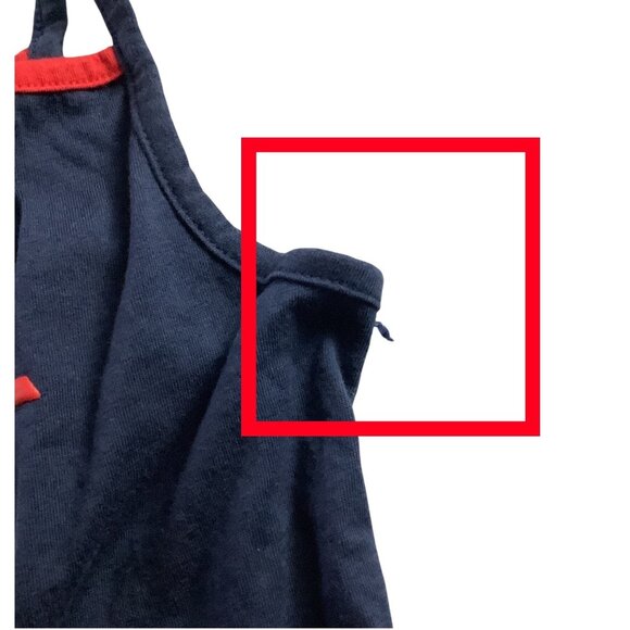 Tommy‎ Hilfiger Girls Navy Tank Top With Ruffled Hem Size 8-10 Rainbow Print - Picture 6 of 11